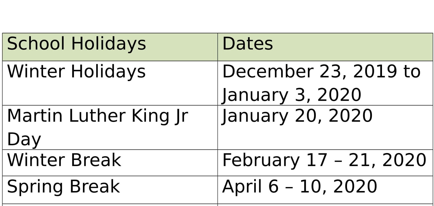 Cobb School Calendar