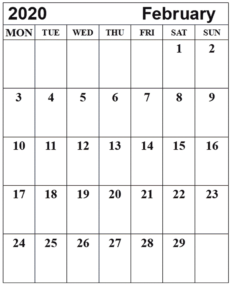 Free Blank Calendar