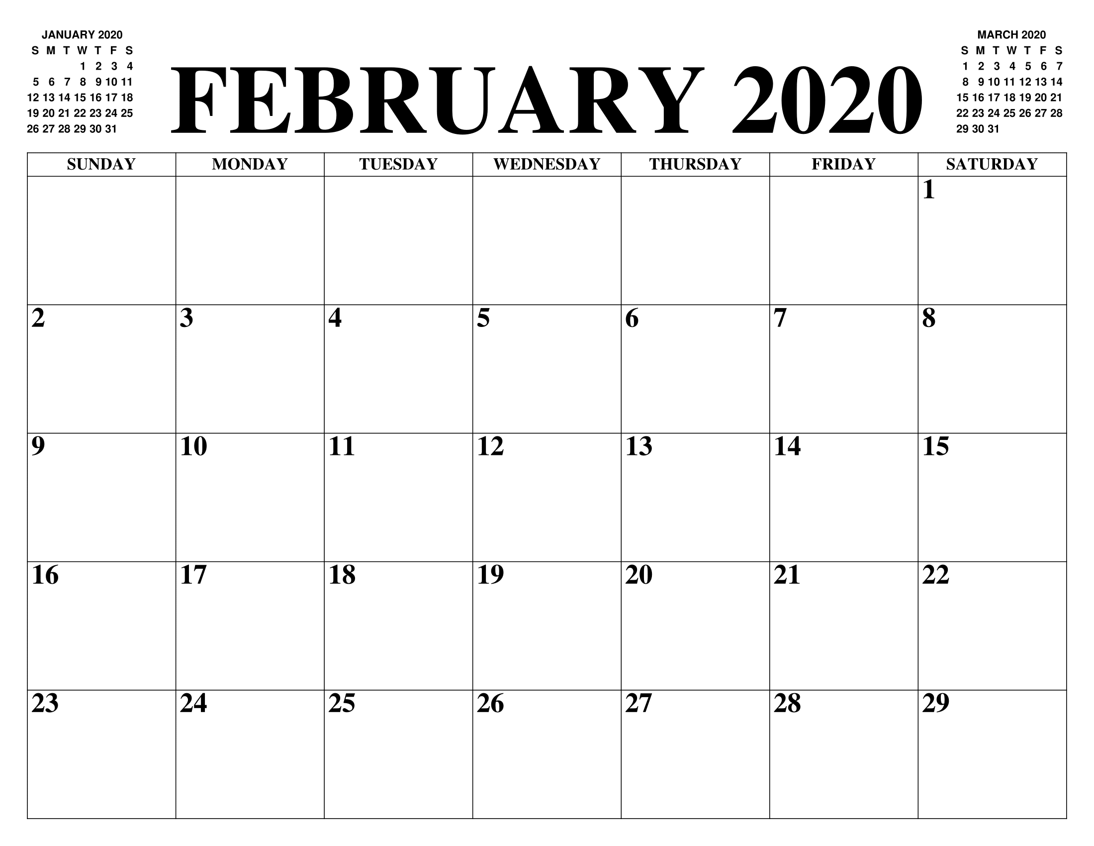 Free Blank Calendar