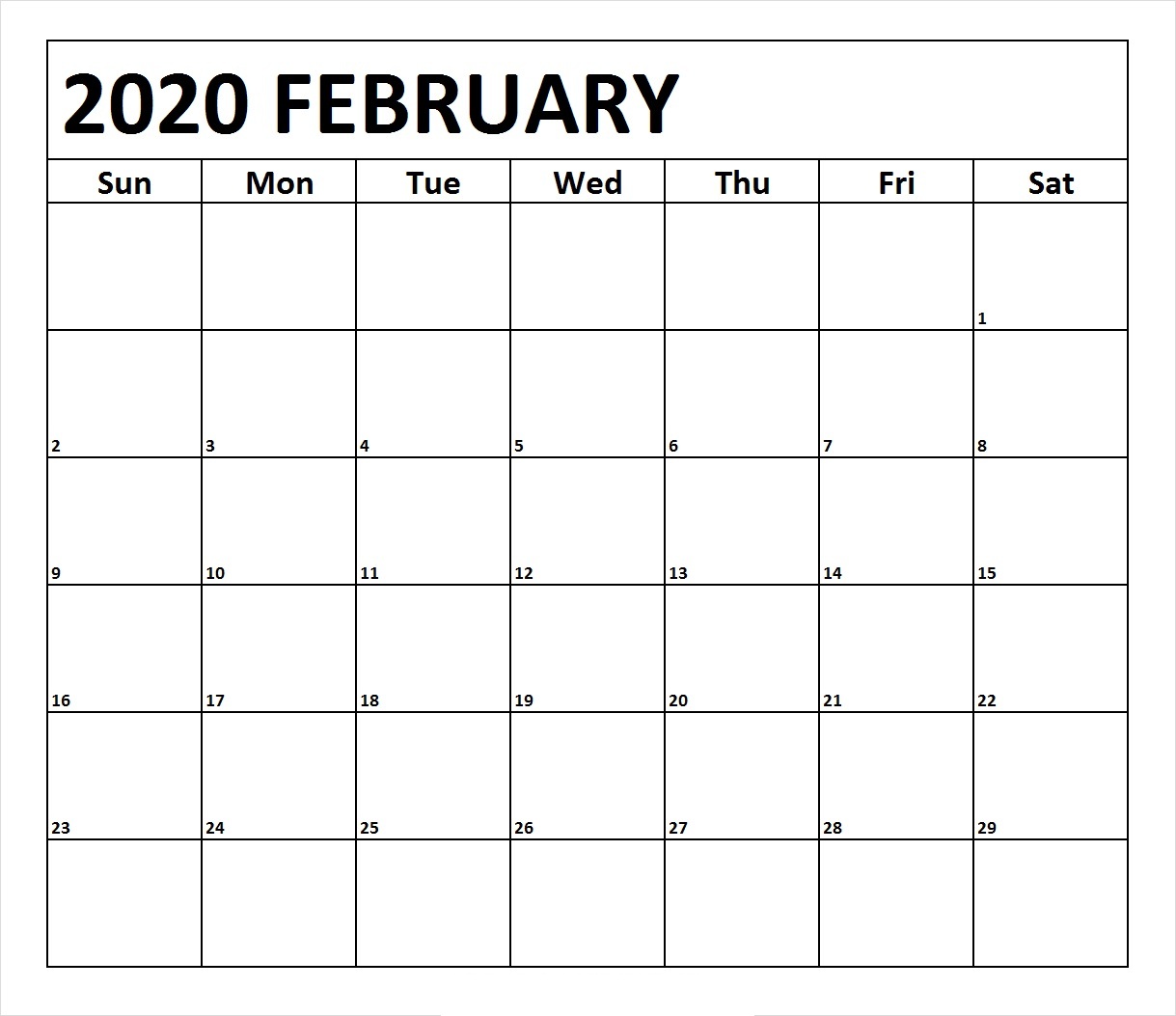 Blank Calendar Template