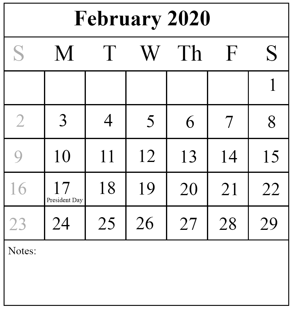 Blank Calendar Template