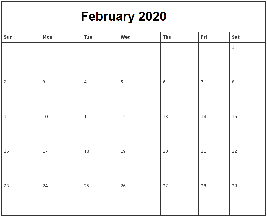 Blank Calendar Template