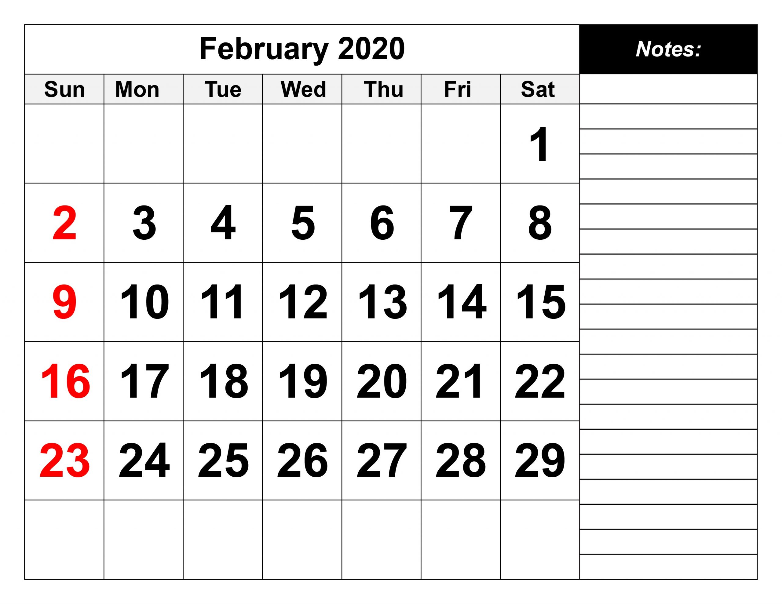 Blank Calendar Template