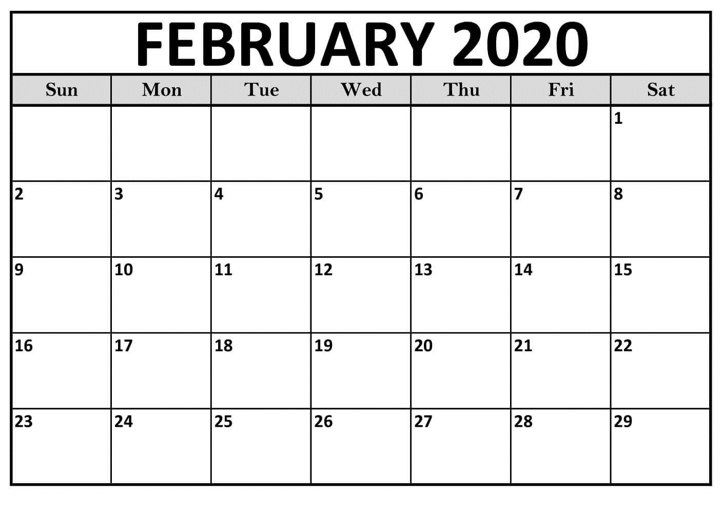 Printable Calendar 2020