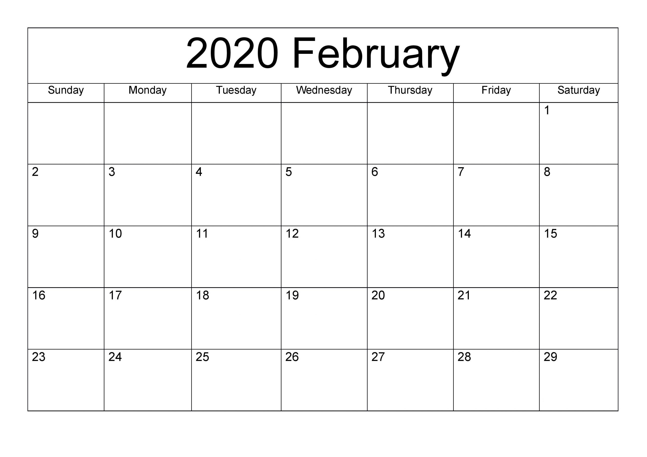 Printable Calendar 2020