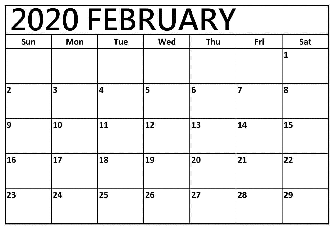 Printable Calendar 2020