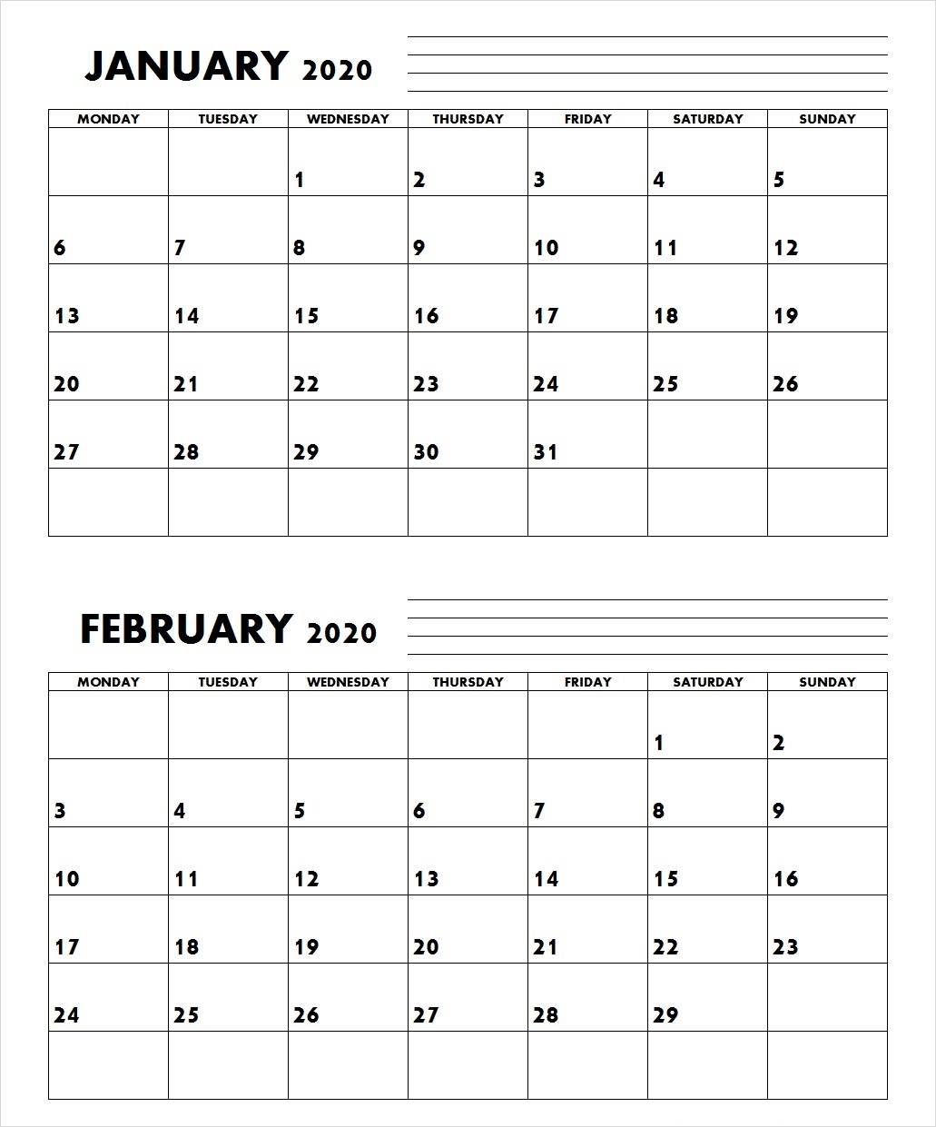 Free Printable Calendar