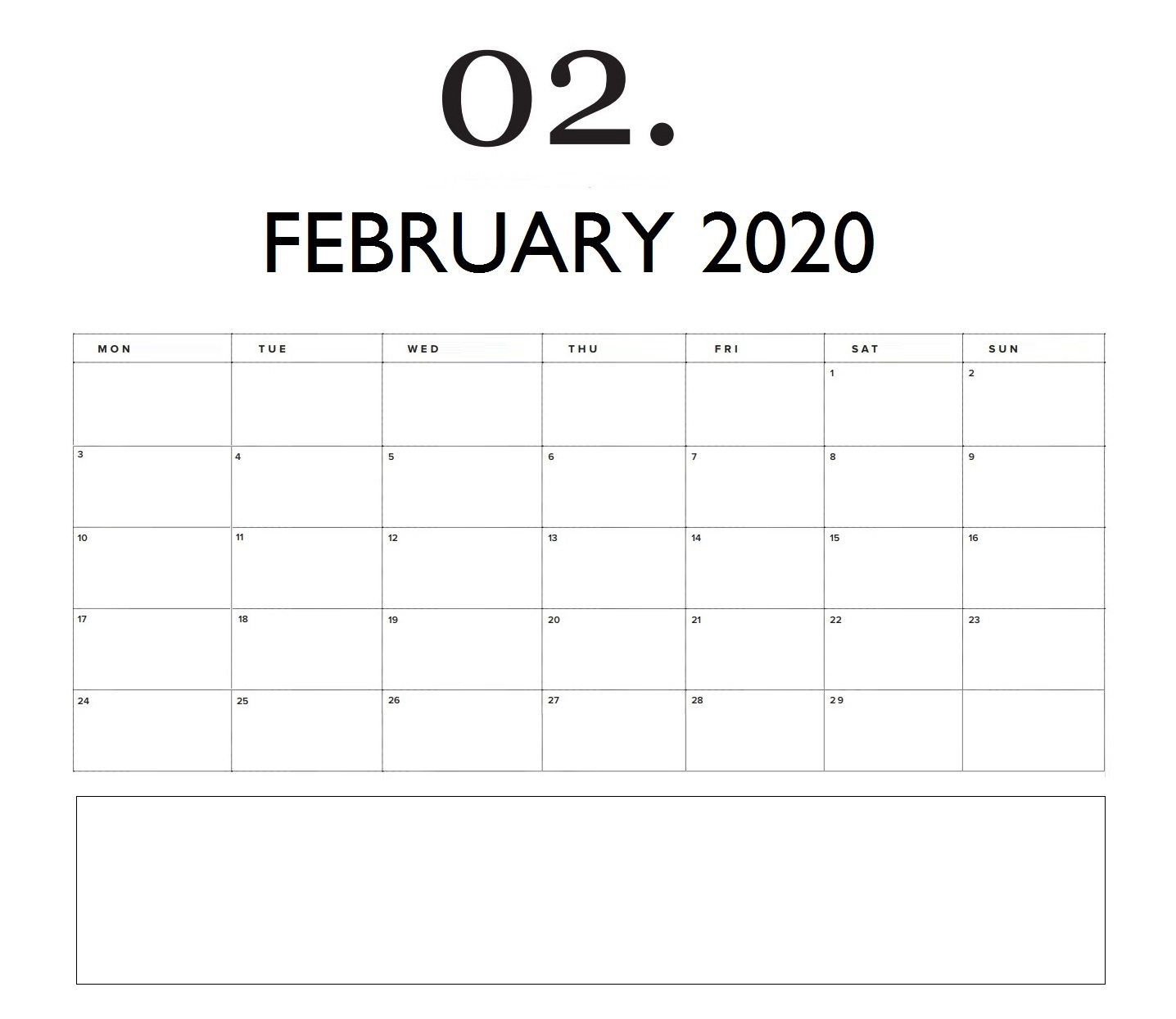 2020 Printable Calendar