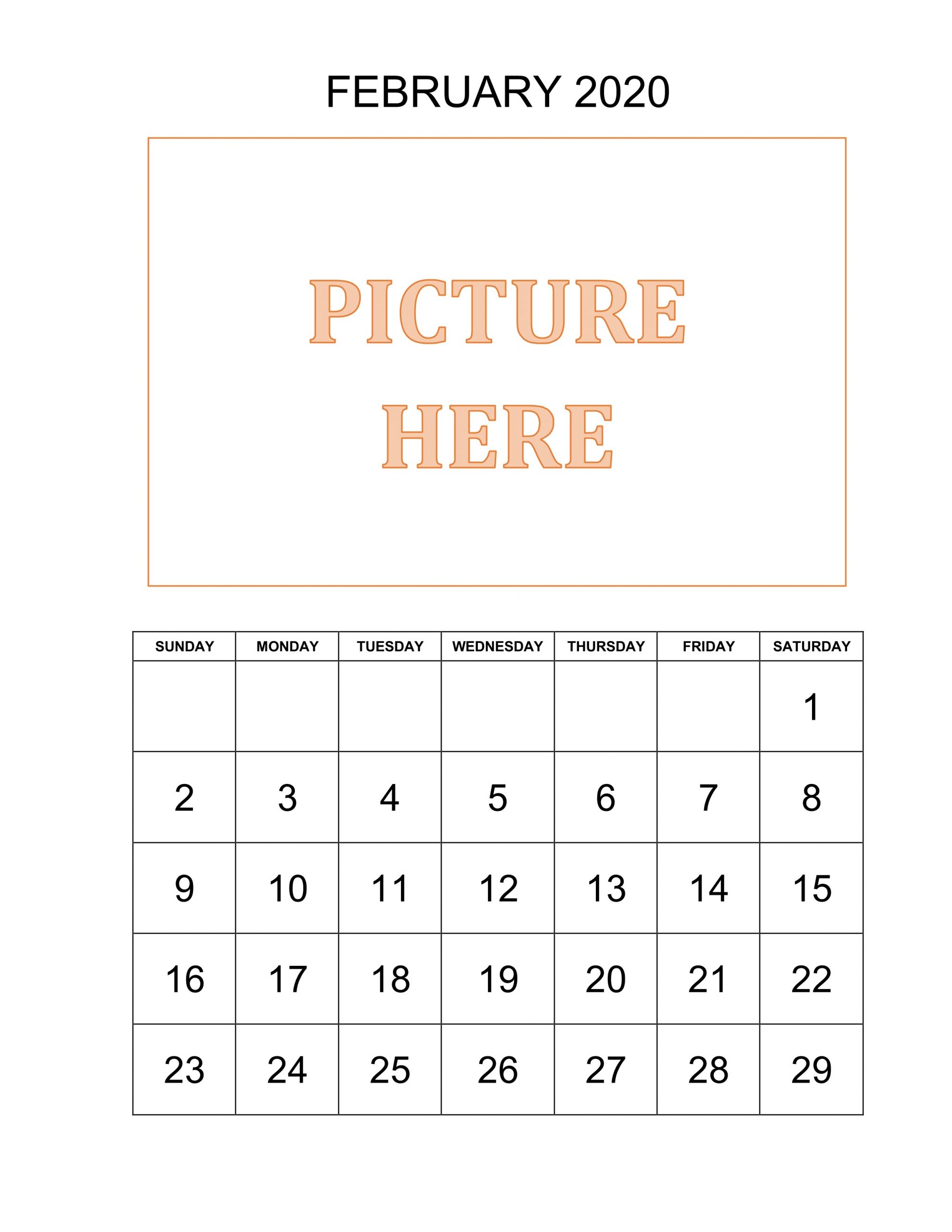 2020 Printable Calendar