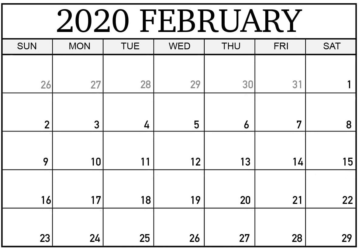 2020 Printable Calendar