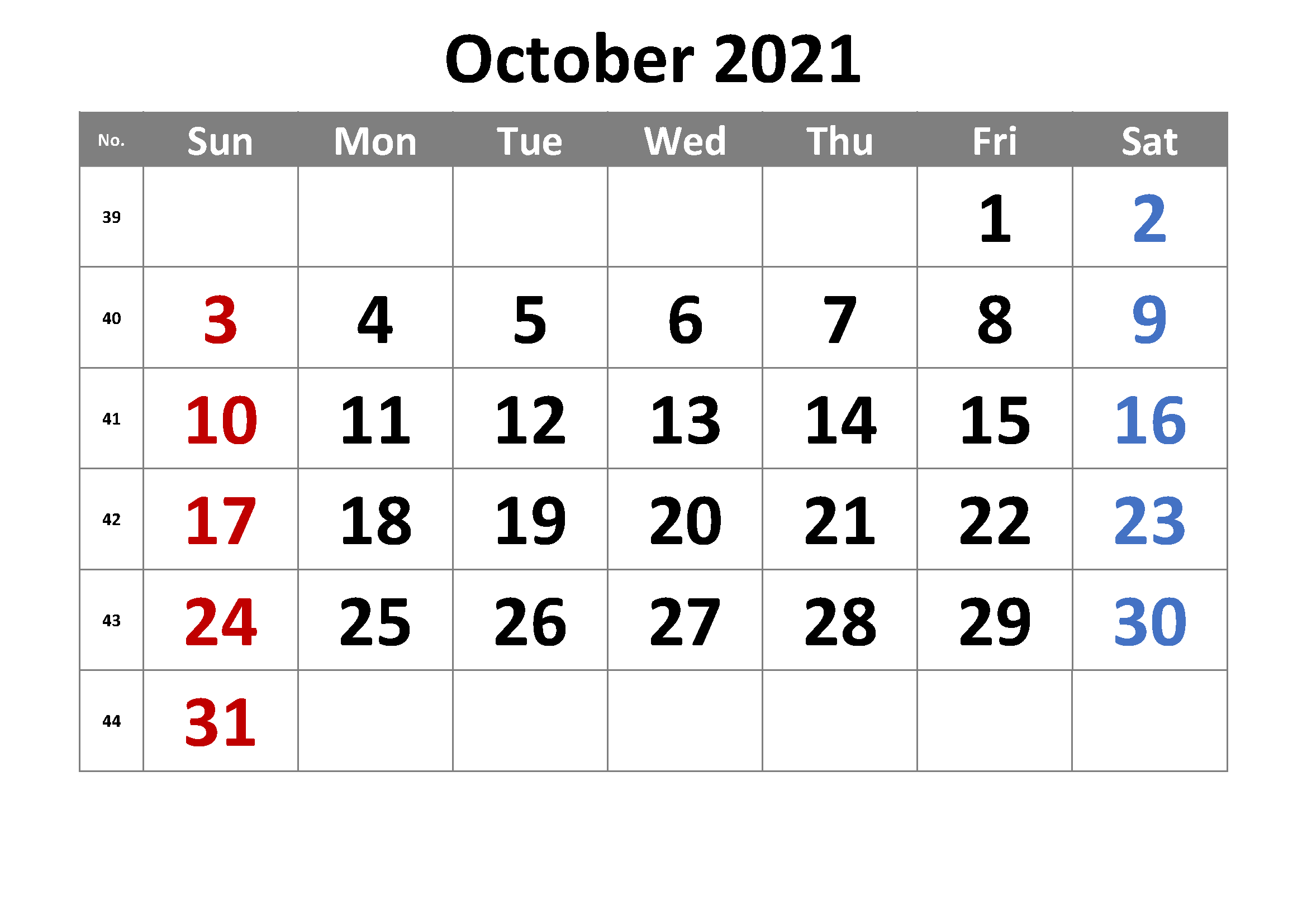 2021 October Calendar Tamil