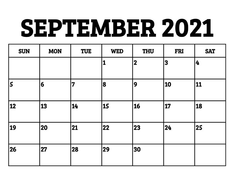 2021 September Calendar With Holidays