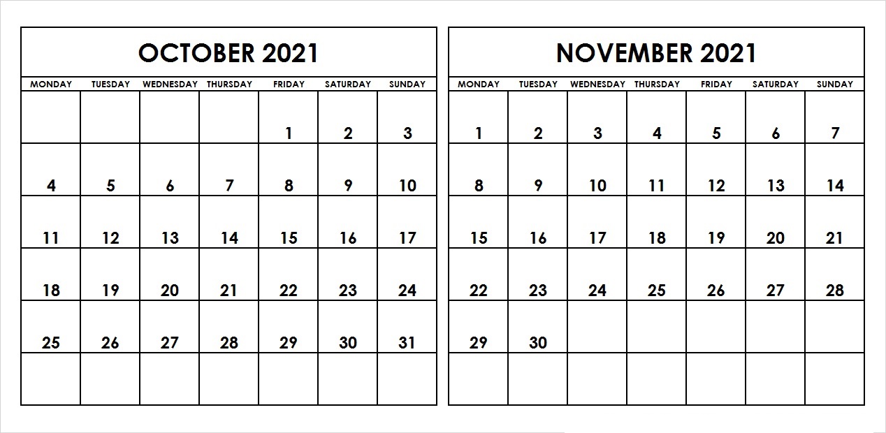 November 2021 Calendar Landscape