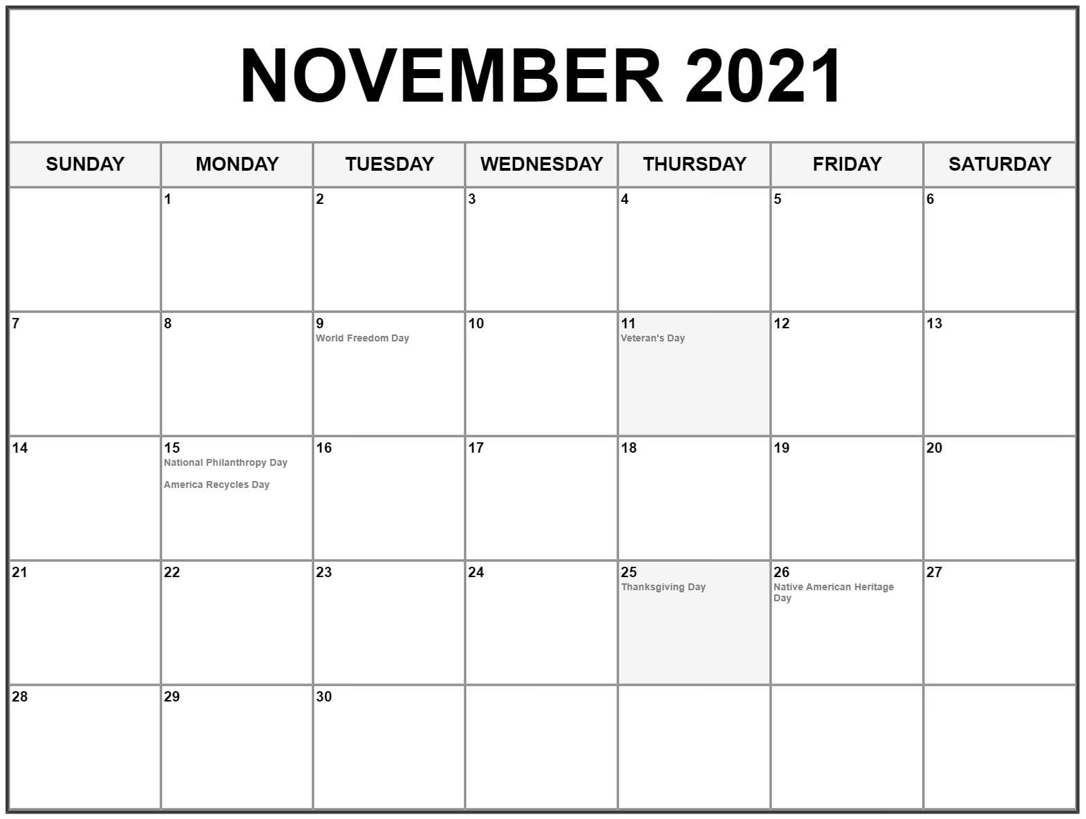 November 2021 Calendar Telugu