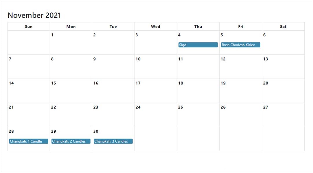 November 2021 Calendar Template Daily Excel Docs
