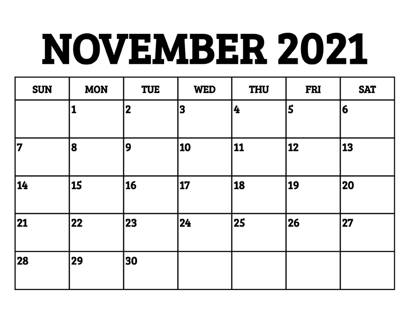 November 2021 Calendar Template For Google Sheets