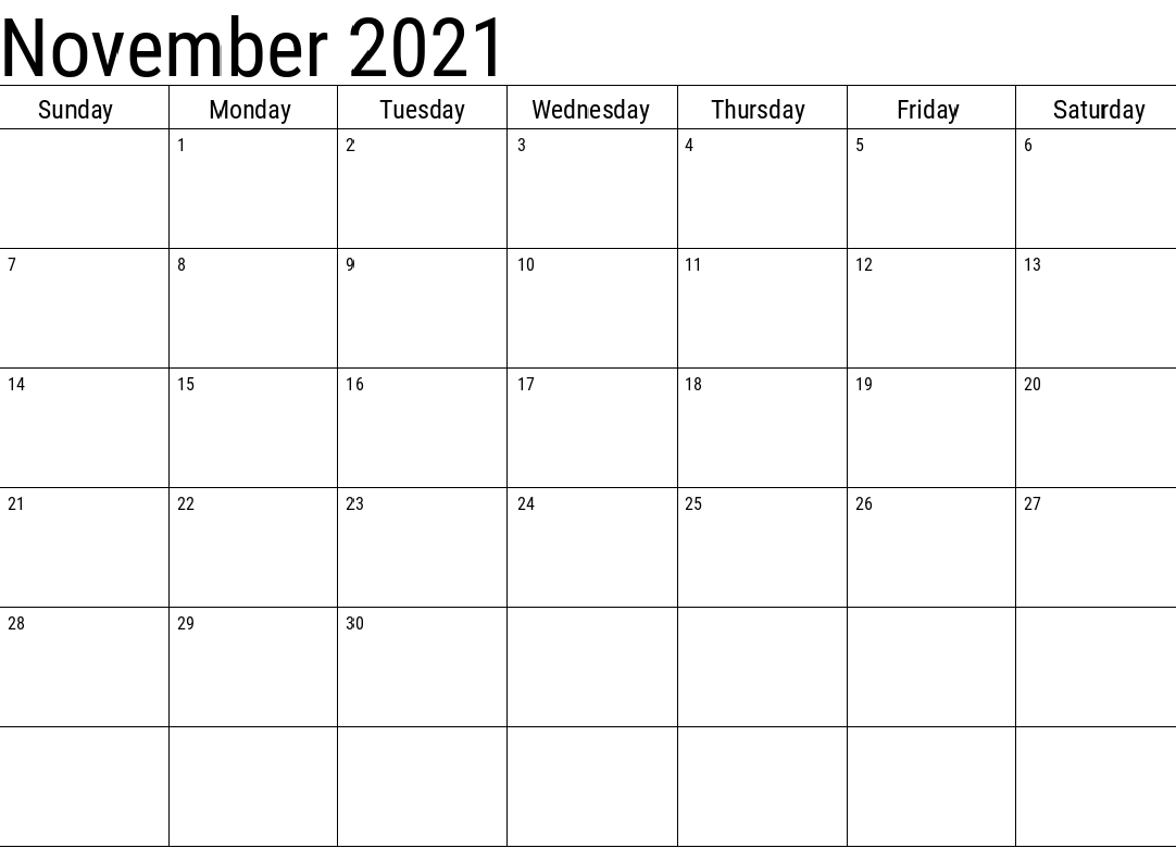 November 2021 Calendar With Holidays USA