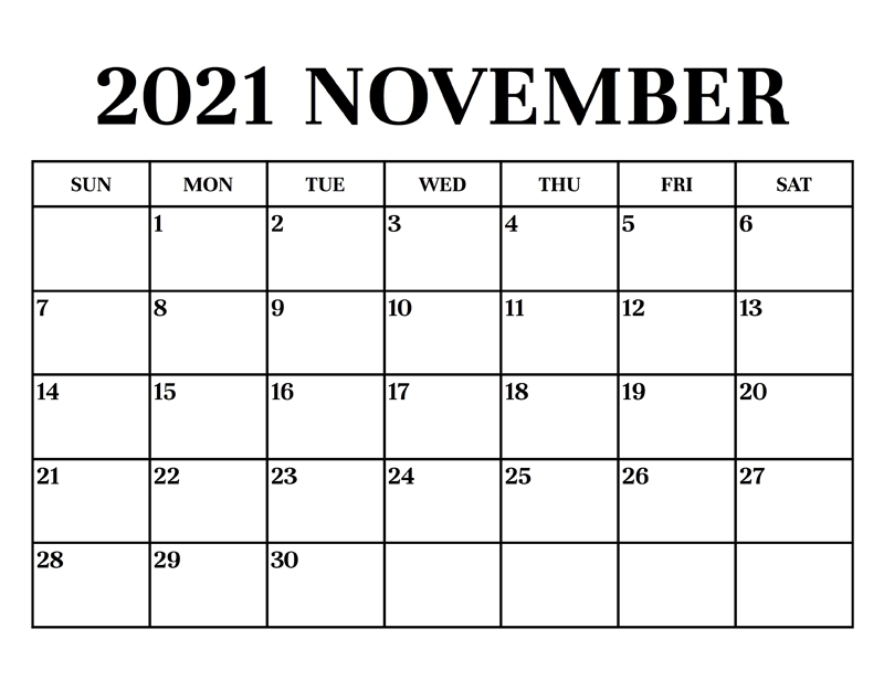 November Calendar 2021 Telugu