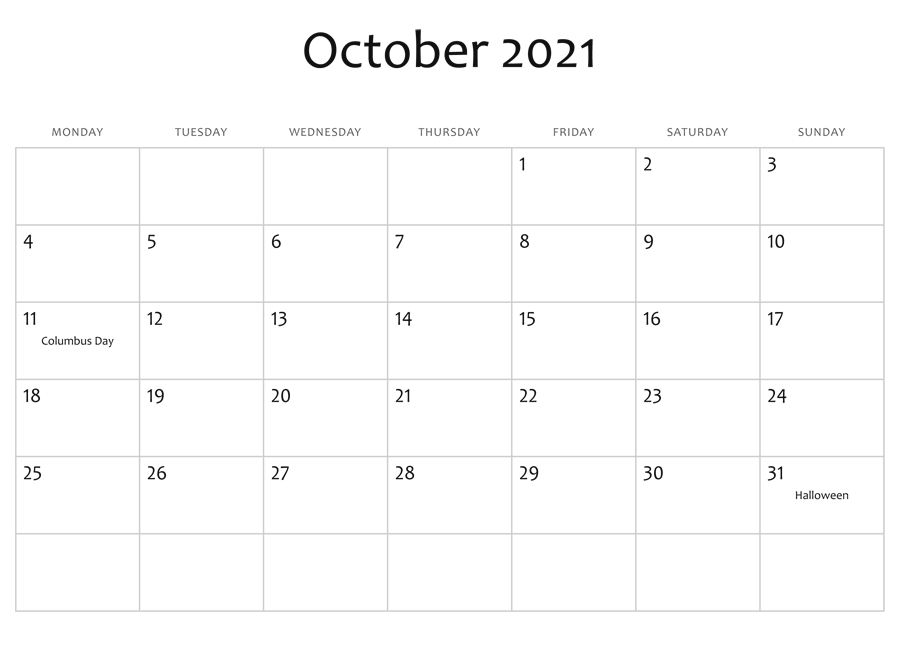 October 2021 Calendar Printable Online Reddit Planner