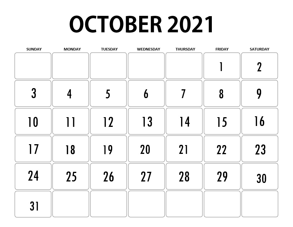 October 2021 Calendar With USA Holidays