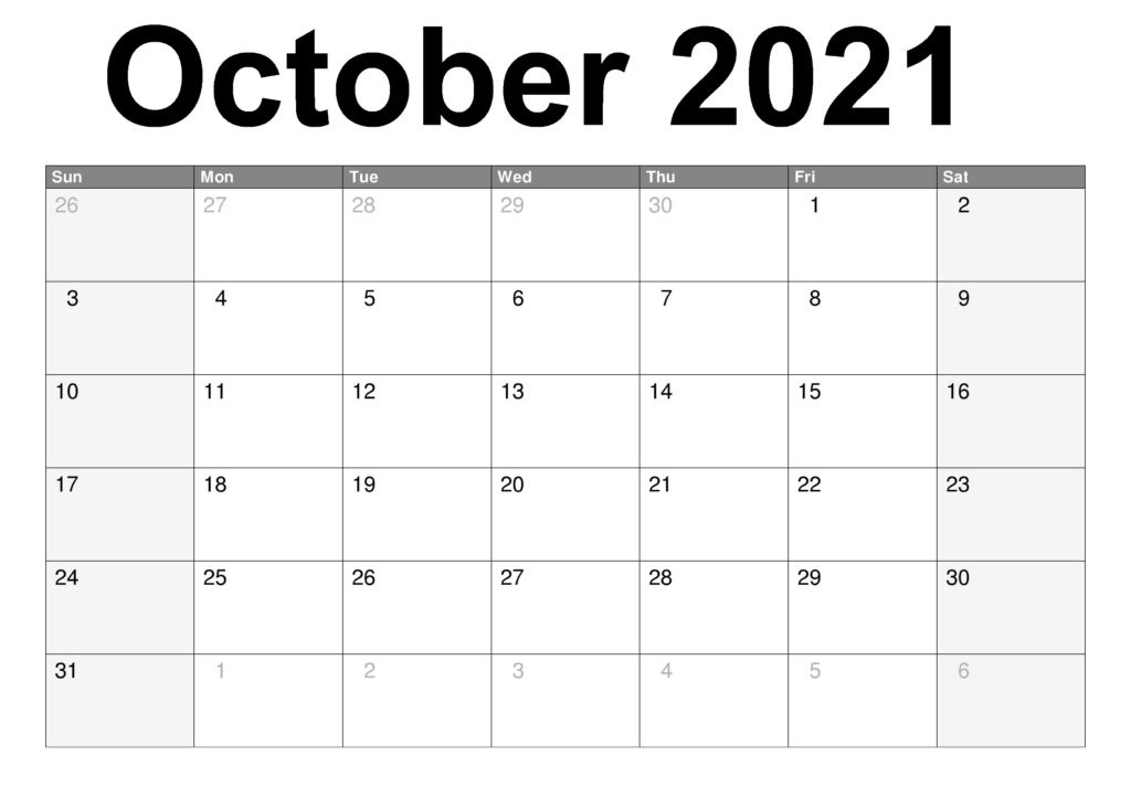 October Calendar 2021 Telugu