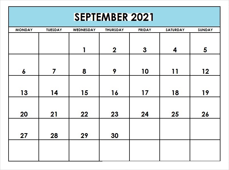September 2021 Printable Calendar Wiki
