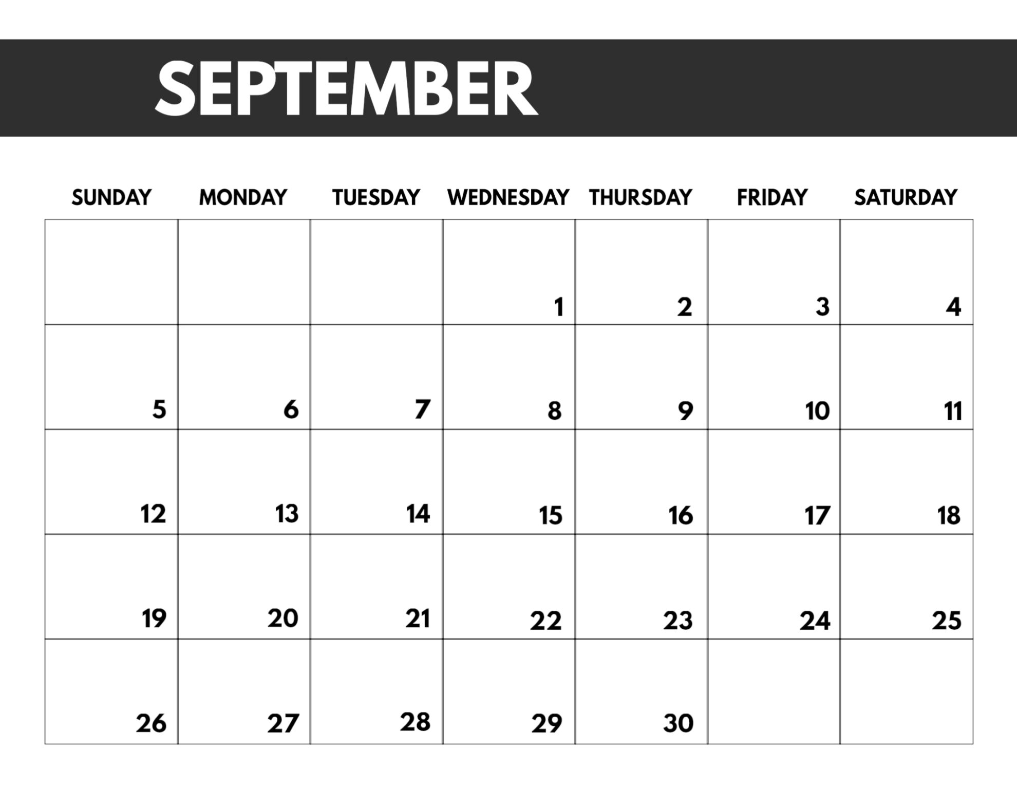 September 2021 Printable Calendar