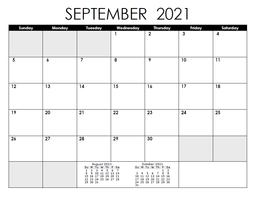 September Calendar 2021 Malayalam