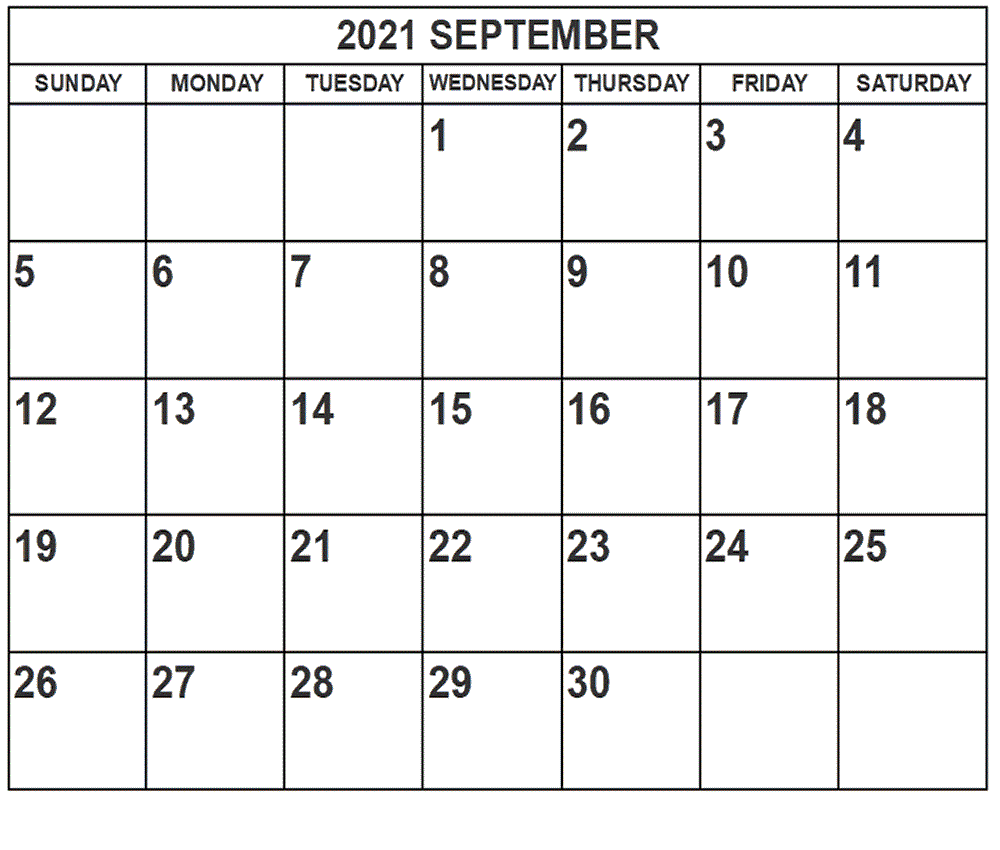 September Calendar 2021