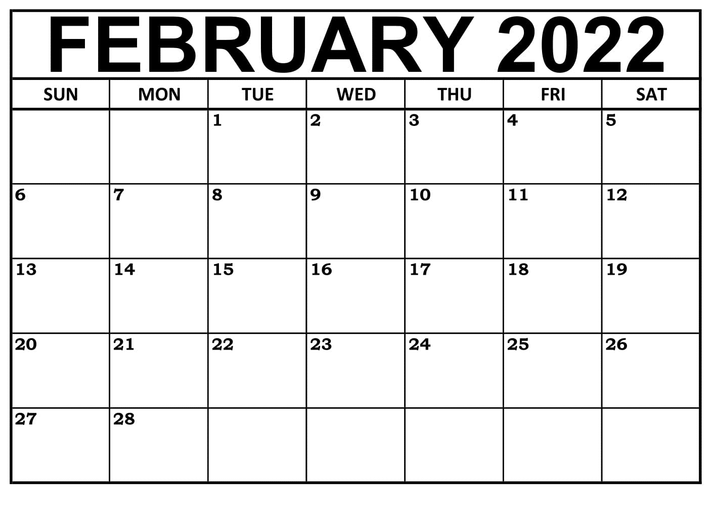 2021 and 2022 Printable Calendar One Page
