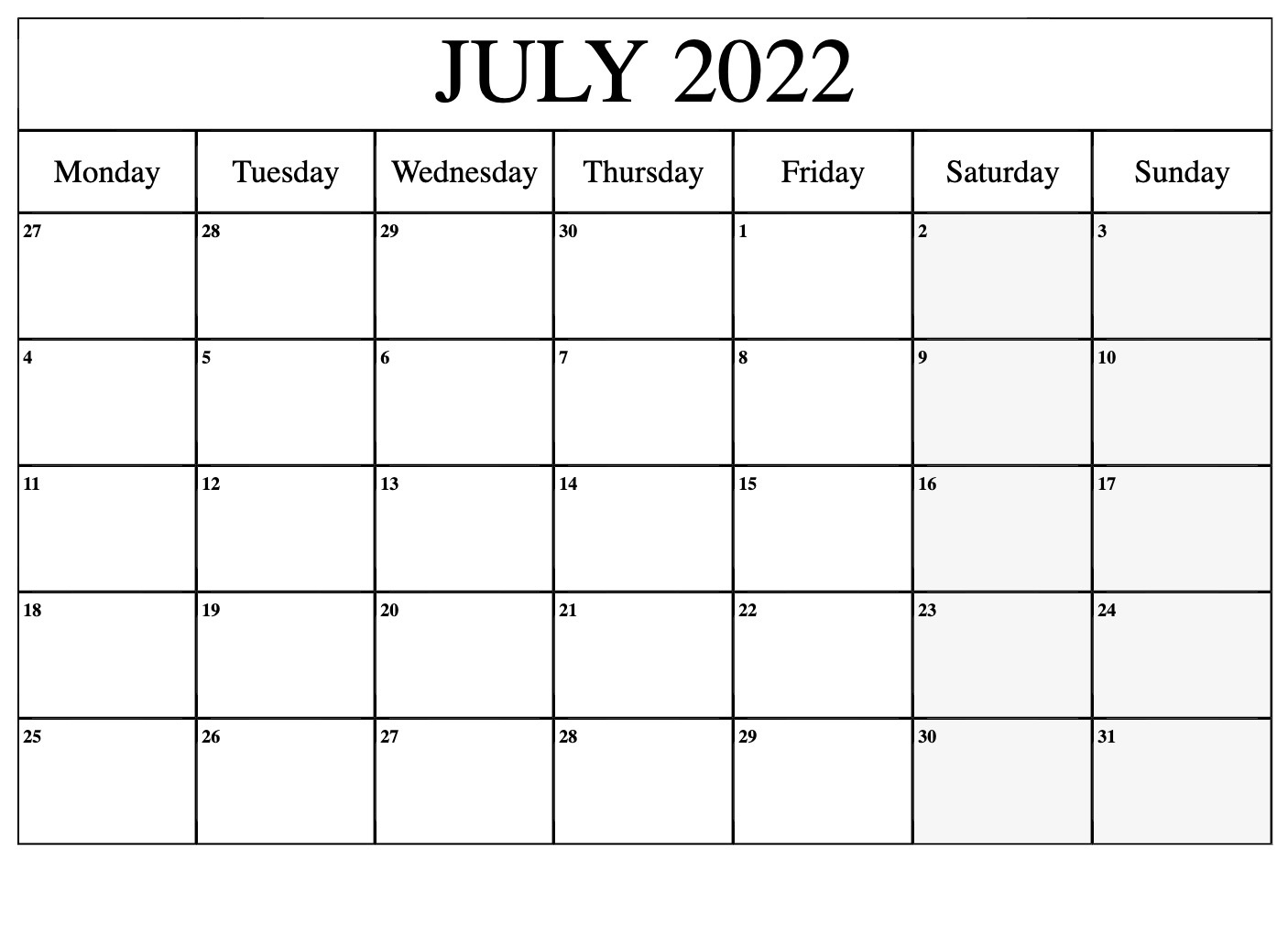 2022 Calendar Australia Printable