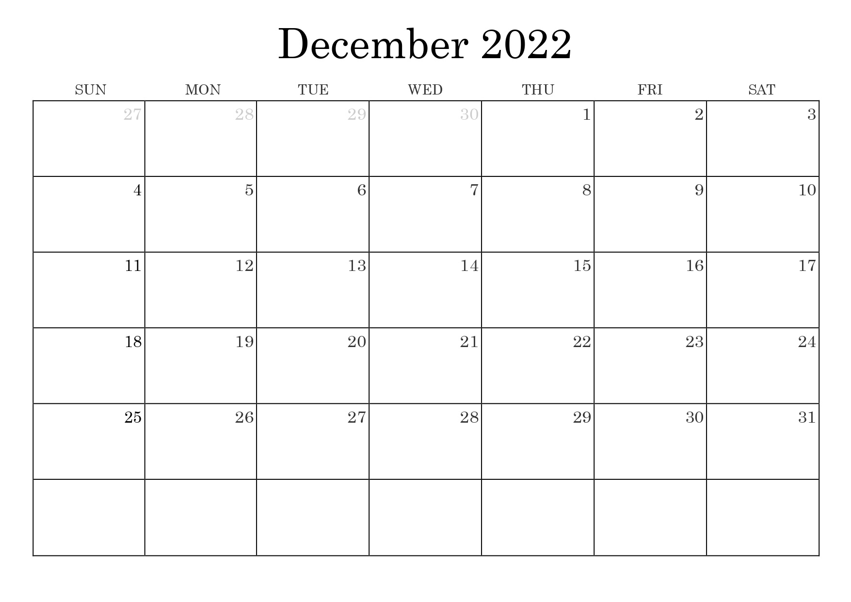 2022 Calendar Canada Printable
