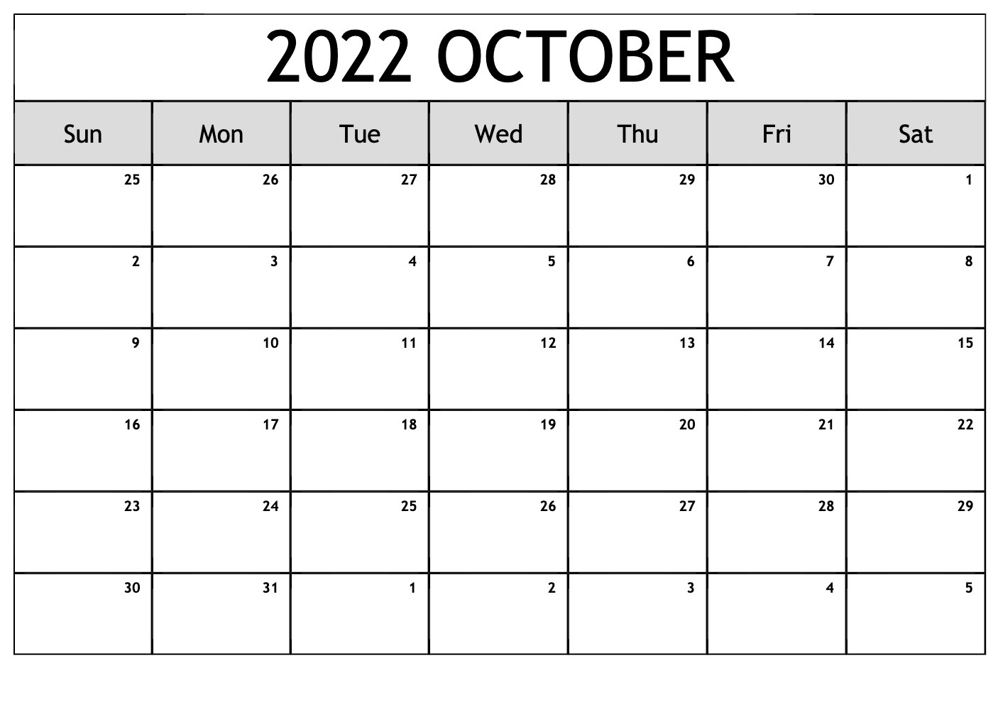 2022 Calendar Printable Canada