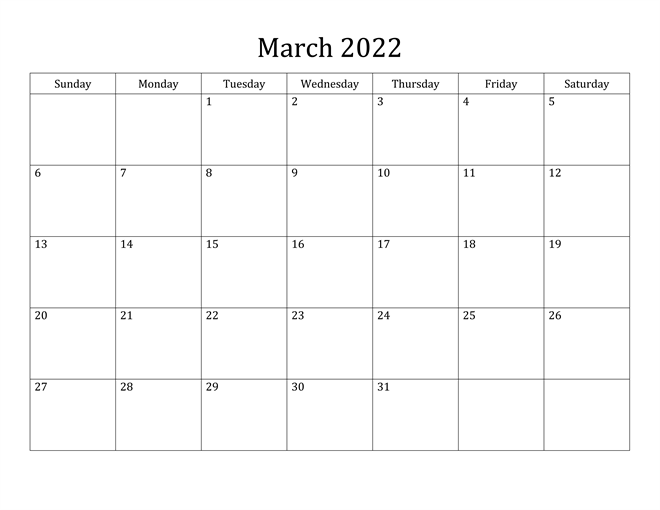 2022 Monthly Calendar Excel