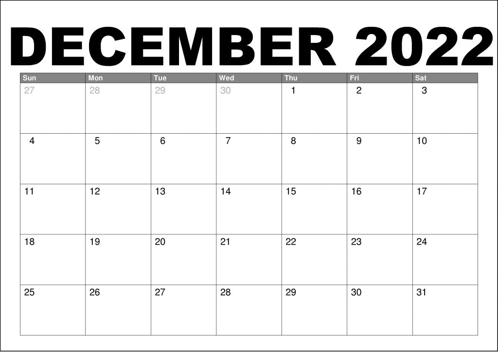 2022 Monthly Calendar with Holidays