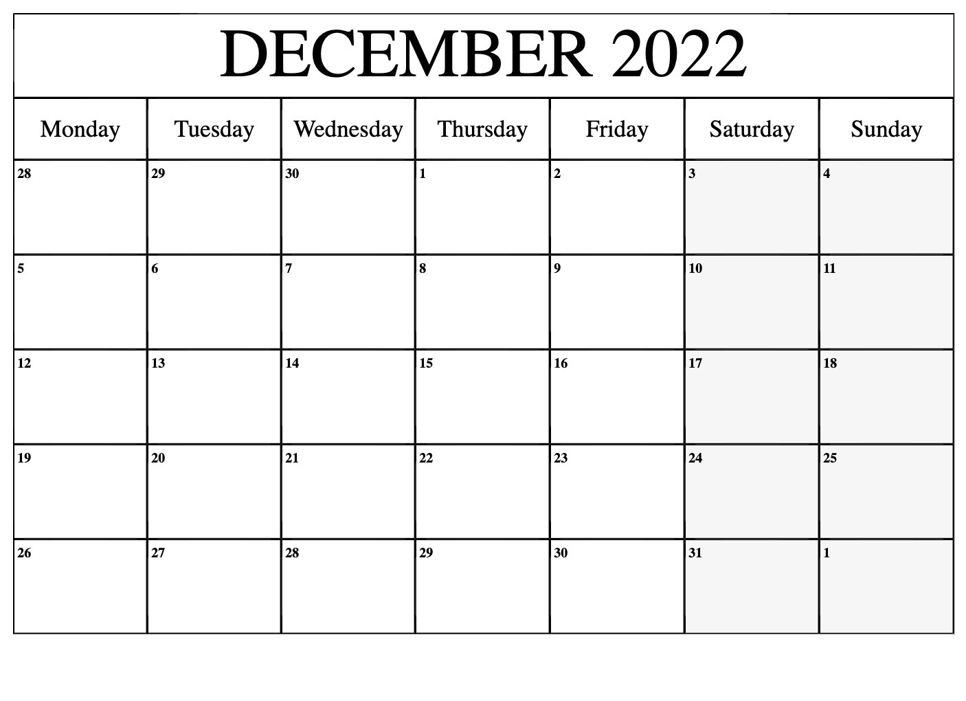 2022 year calendar excel