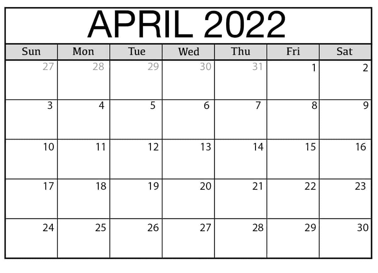 2022 yearly calendar excel