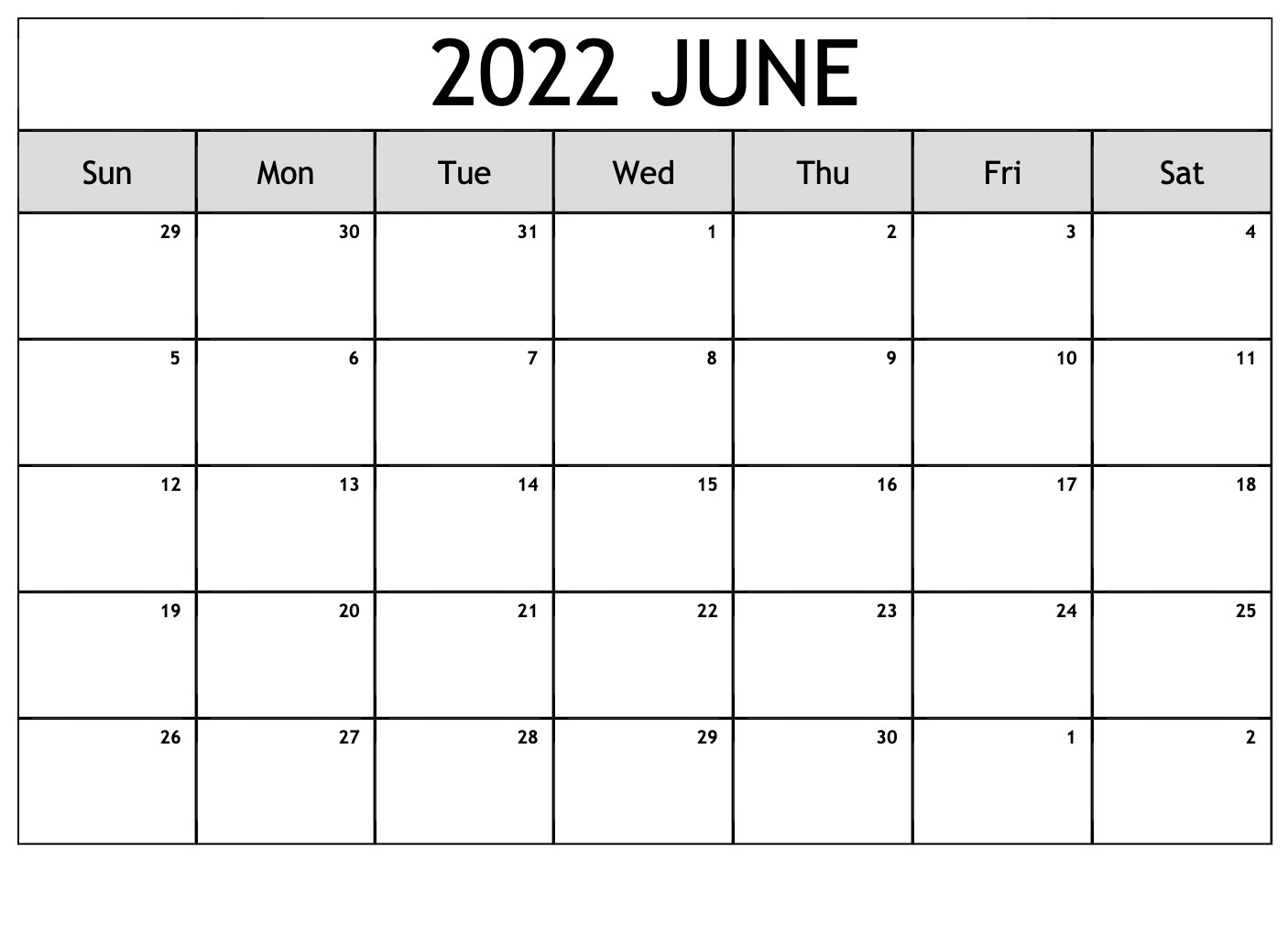 Printable 2022 Calendar UK