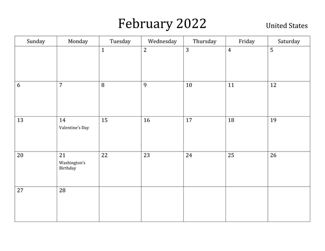 Printable 2022 Calendar by Month