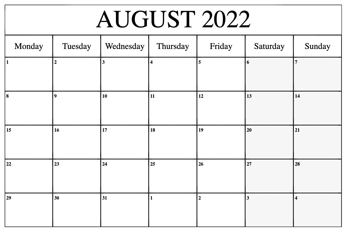 Printable 2022 Calendar with Holidays