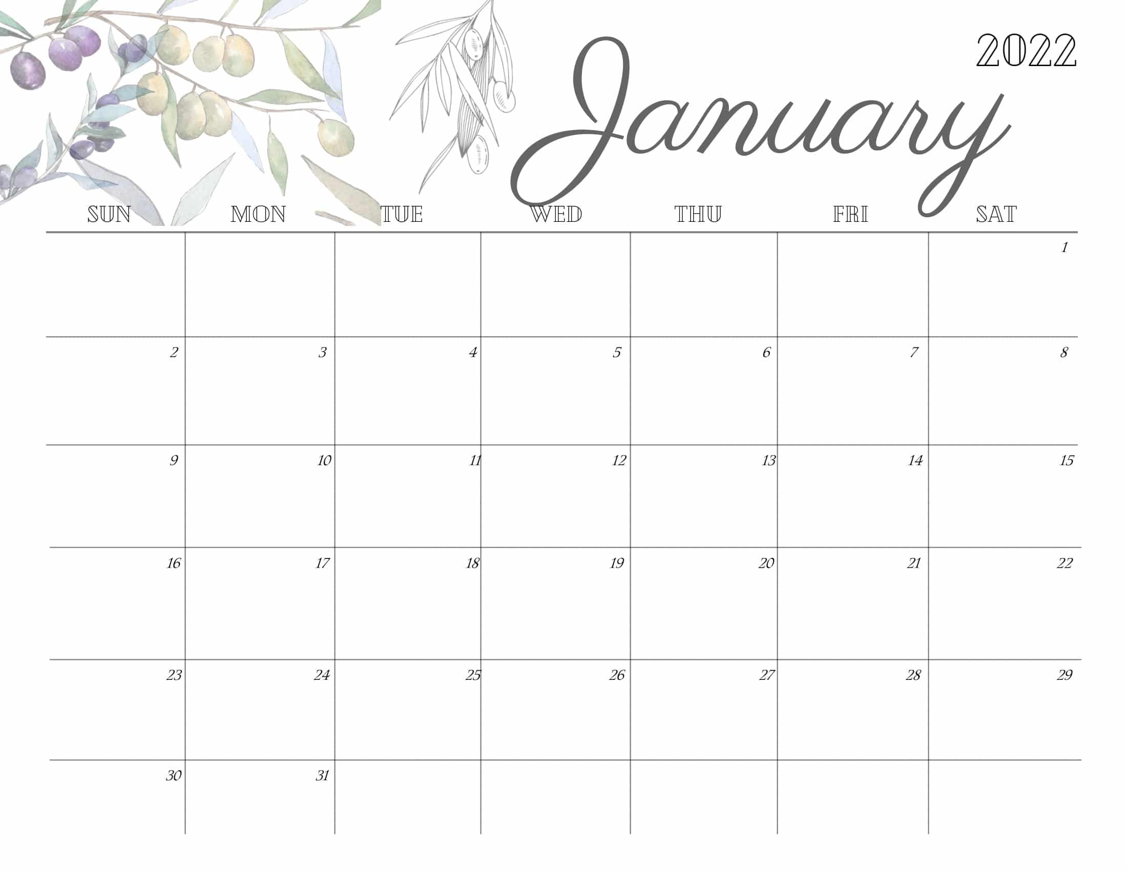 2022 January Calendar Kannada
