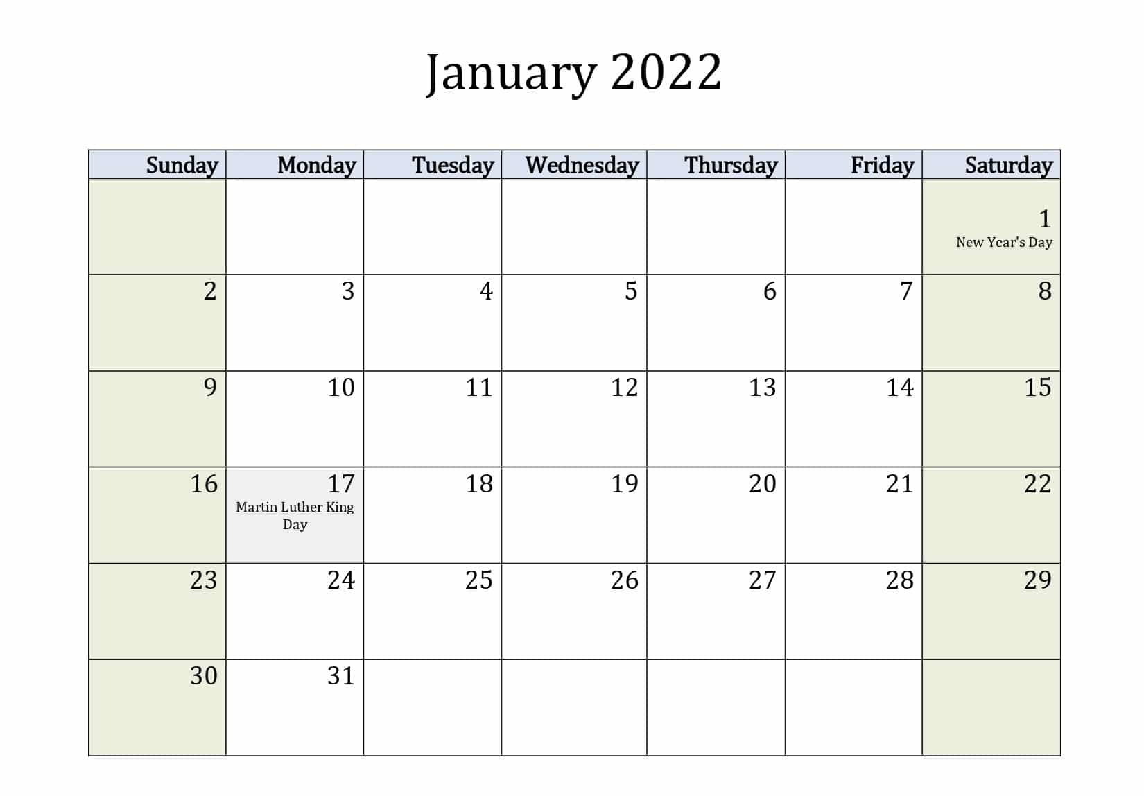 2022 January Calendar Tamil