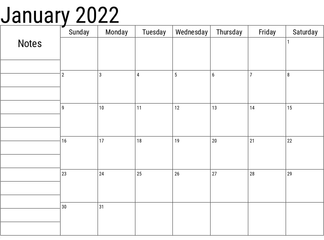 2022 January Calendar Telugu