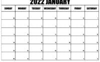 Calendar January 2022 Australia