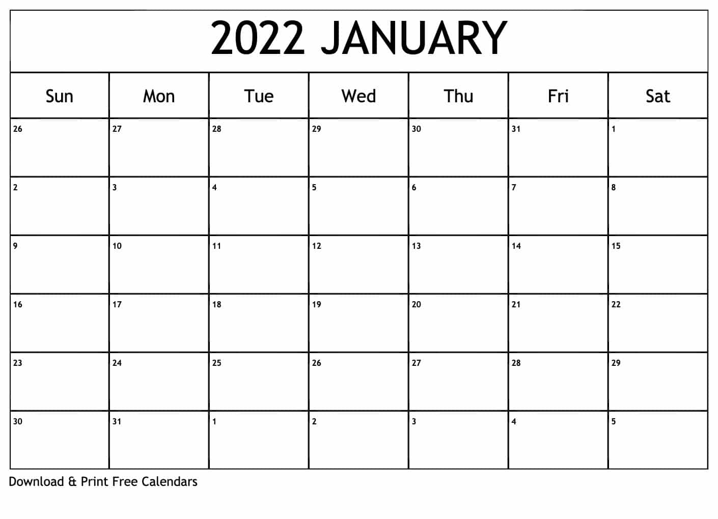 Calendar January 2022 Malaysia