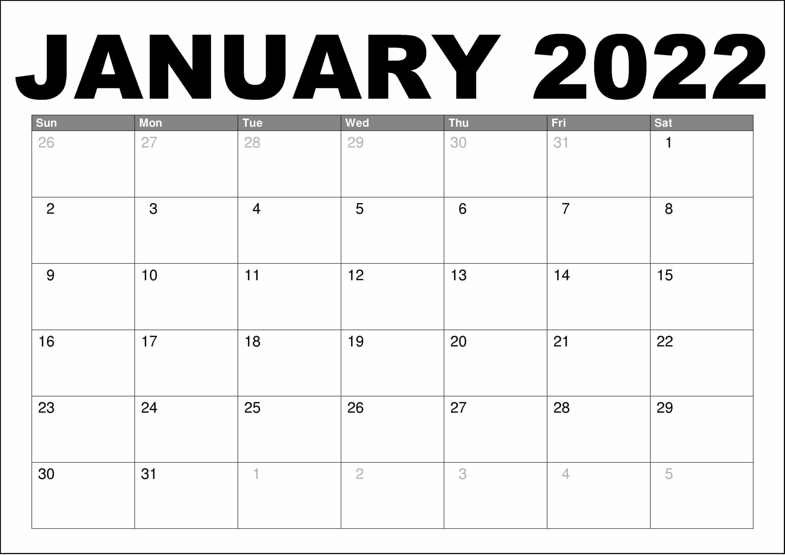Wiki Calendar January 2022