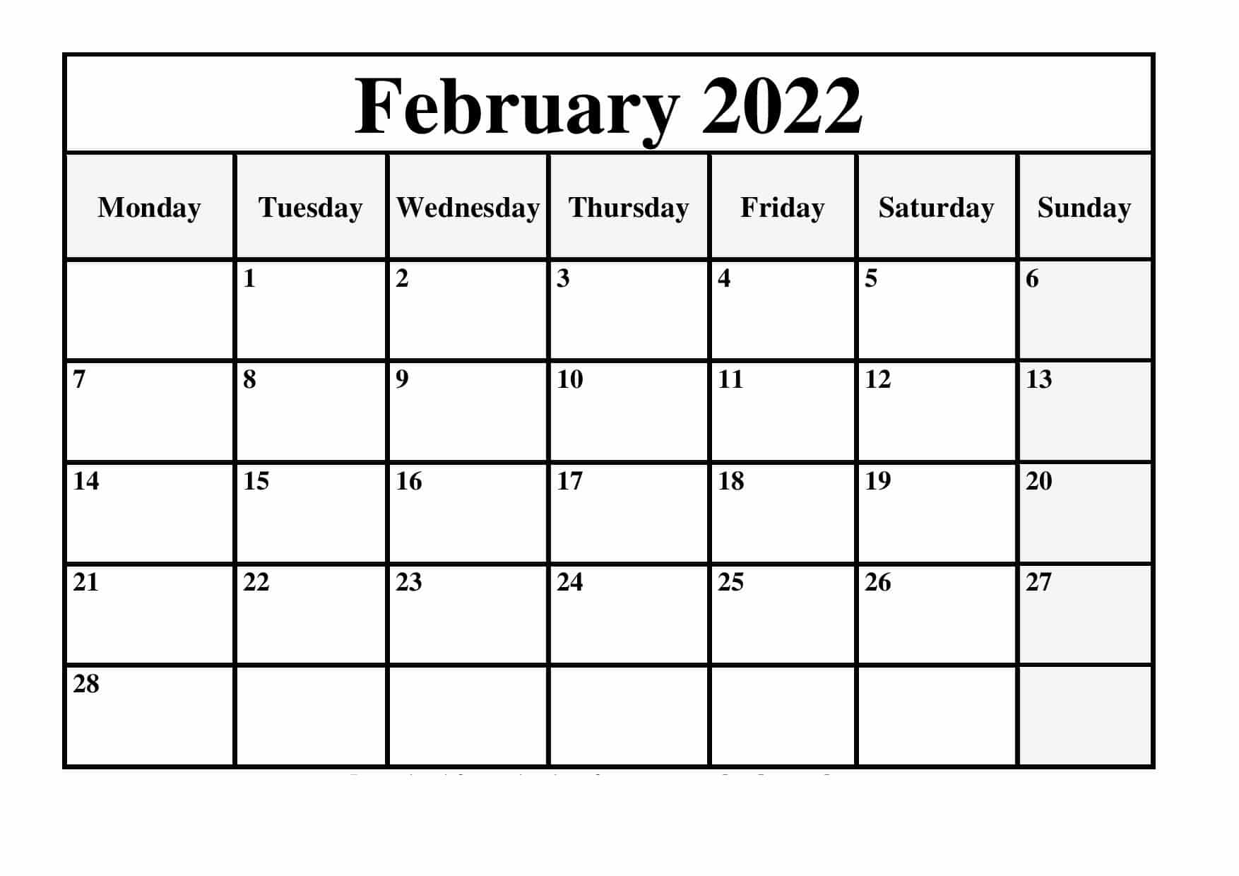 2022 February Calendar Tamil
