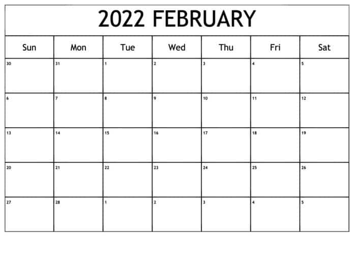 2022 February Calendar Telugu