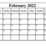 Calendar February 2022 With Holidays