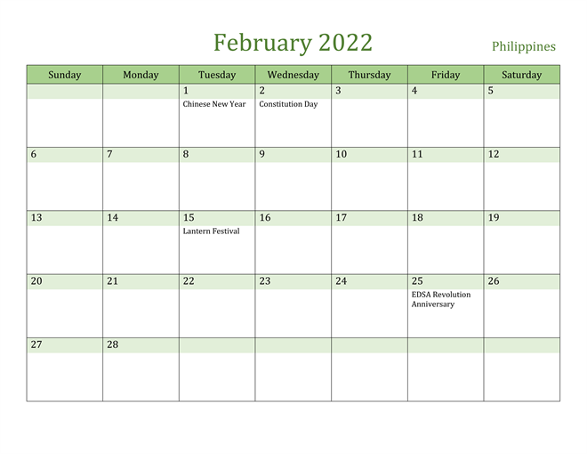 February 2022 Calendar With Holidays Printable Wiki